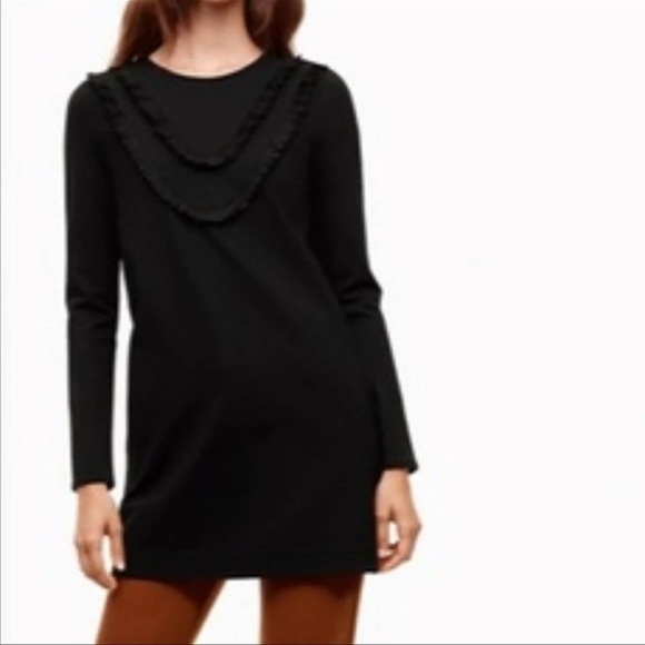 ARITZIA Sunday Best Eliza Long Sleeve Ponte Dress with Ruffles, Black, Size XS - Picture 1 of 10